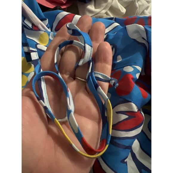 NWT De Loreta size large Izula dress in Roco Celeste print with defect - Picture 7 of 7